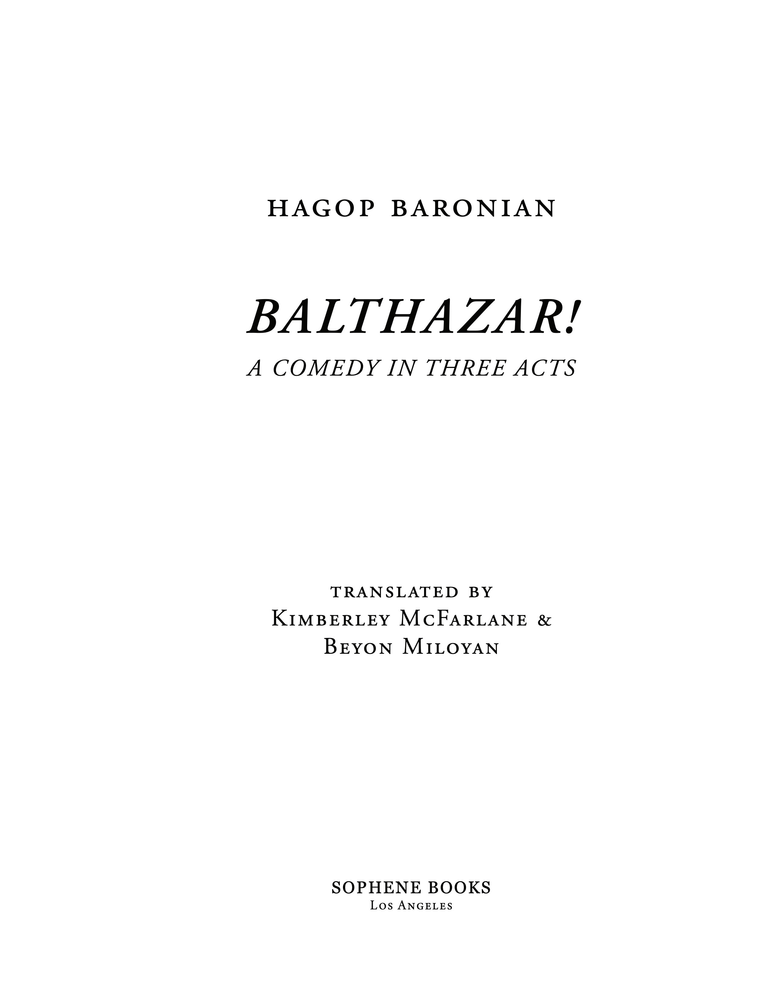 Balthazar! title page